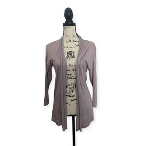 August Silk SZ M light purple open lightweight cardigan
